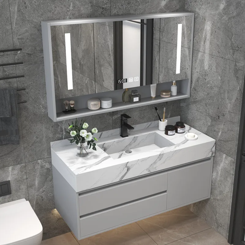 Hotel Luxury Double Sink Bathroom Vanity Set - Modern & Waterproof