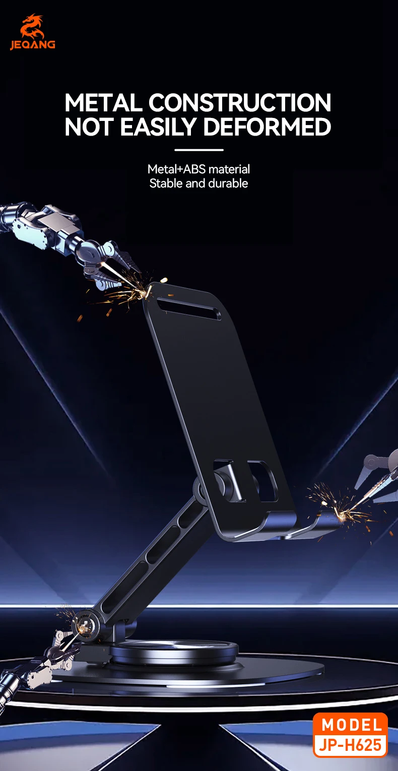 Jeqang JP-H625 Metal Phone Stand Waterproof Flexible Folding Rotation Convenient for Desk Use TV Watching Mobile Phone Access