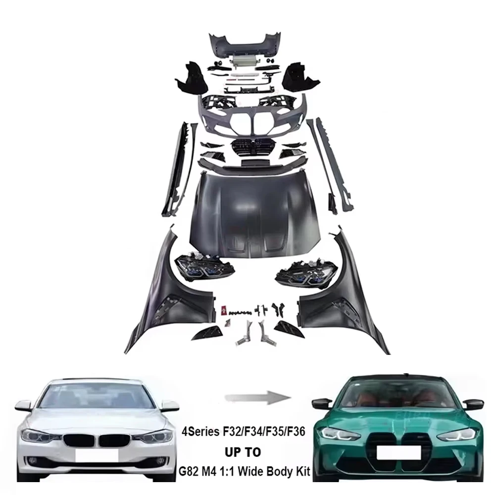「こんにちは」  F32 F36用カスタムセット Upgrade to G82 M4 Style Full Set Body Kit for BMW 4 Series F32 F34