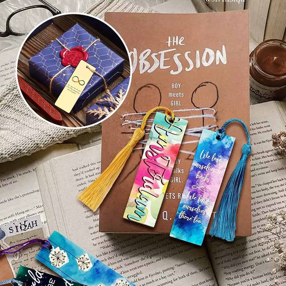 Sublimation Blanks Heat Transfer MDF DIY Bookmark With Tassel