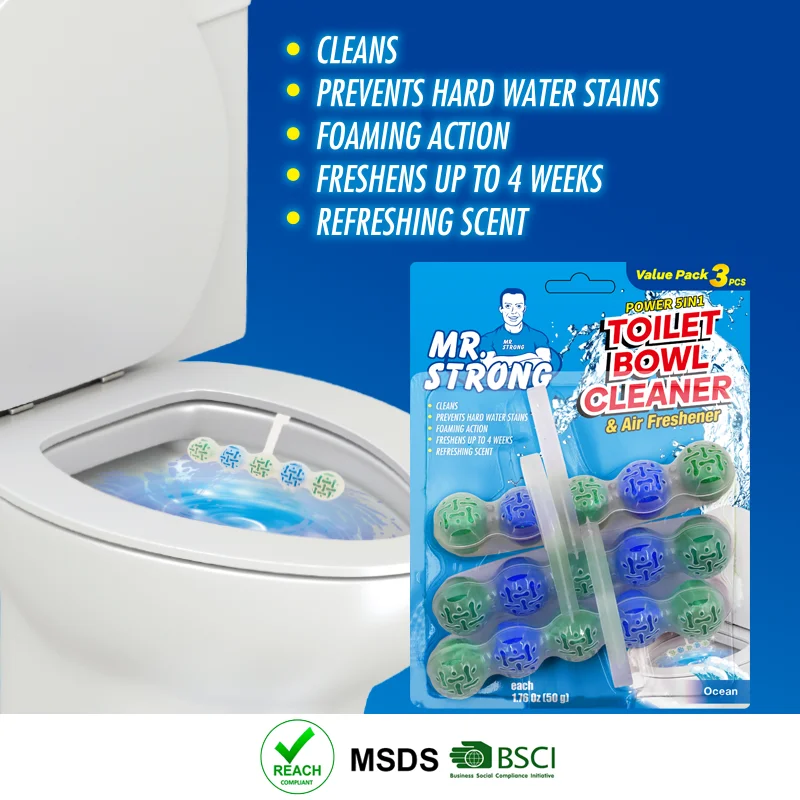 Fresh Ocean Fragrance Toilet Bowl Clean Block Remove Odor Auto Flush