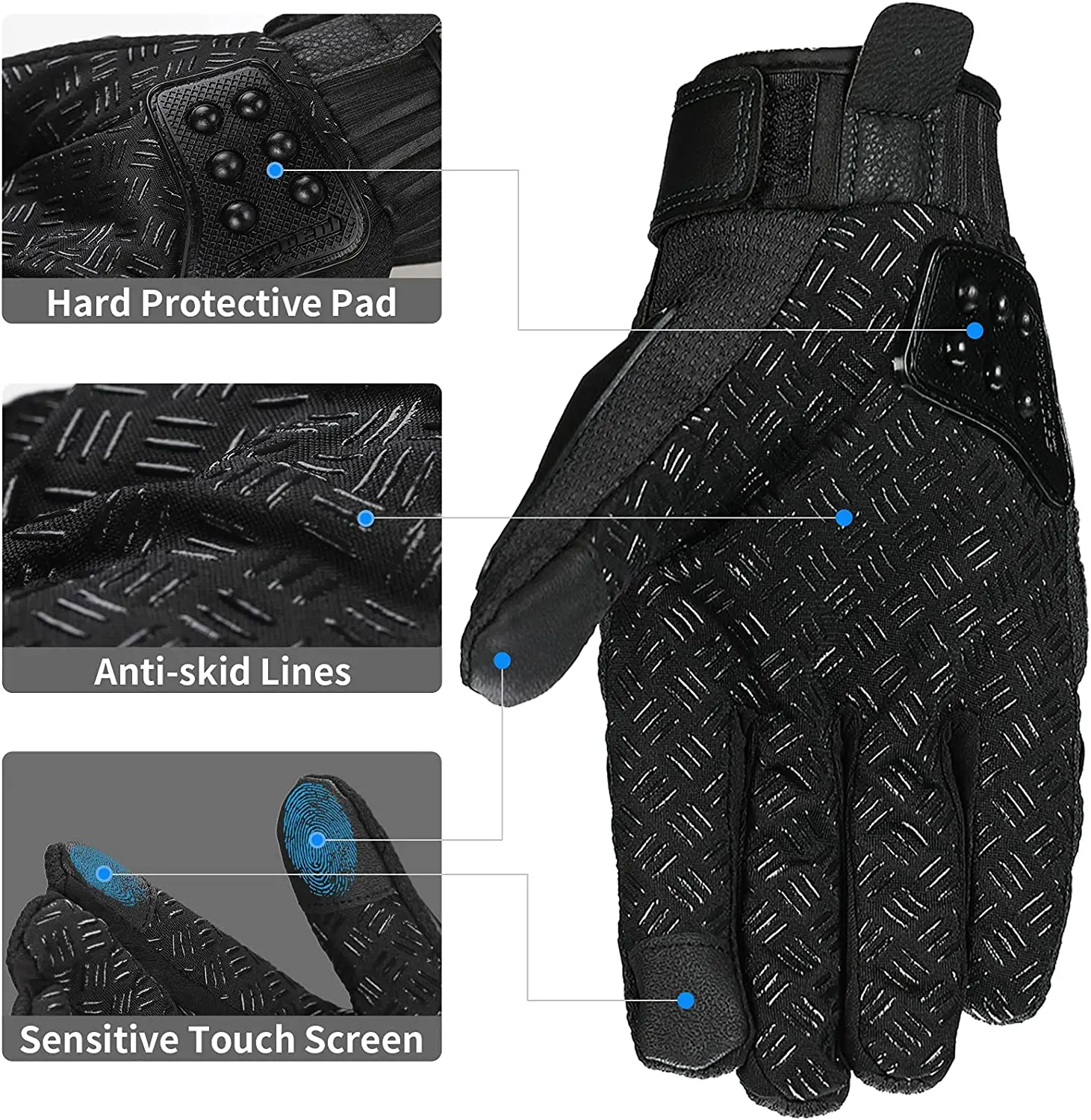 Kyncilor Custom Motorcycle Gloves Breathable with TPR Palm Pad Hard Knuckles Other Motorcycle Accessories