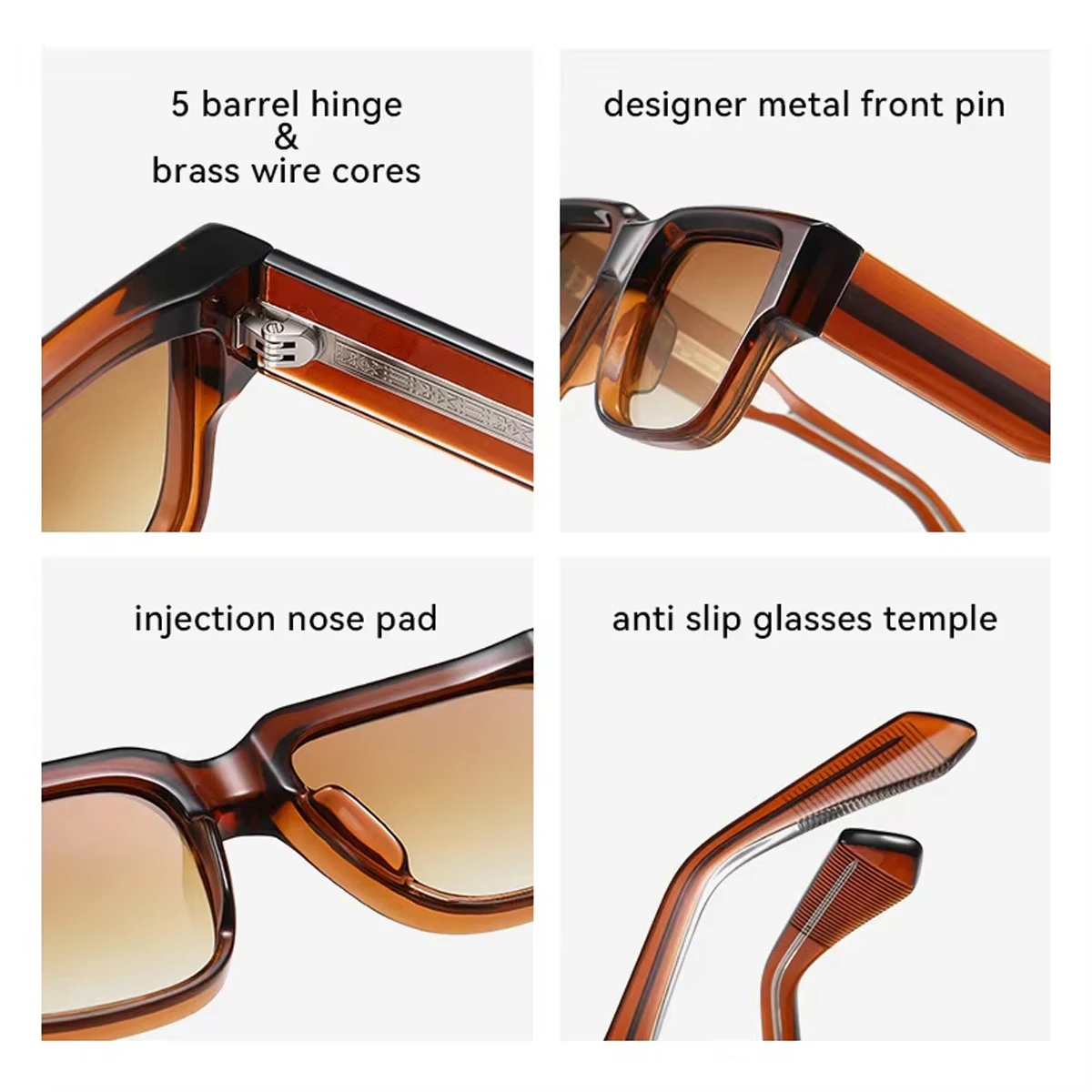 Lunettes de soleil carrées pour hommes, monture épaisse, polarisées, protection UV, en plastique, taille 2026._voghion.com