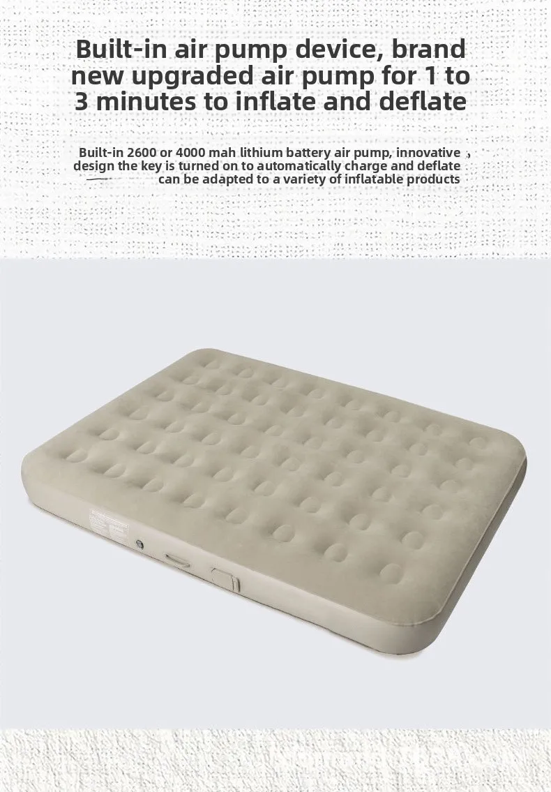 Matelas pneumatique pliable Sleeping Queen pour les voyages en voiture, le camping, portable, auto-gonflant avec un design victorien