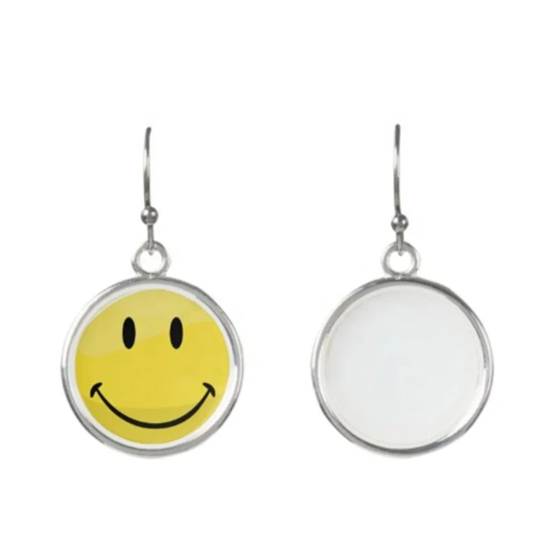 Custom Round a Set Smile face earring