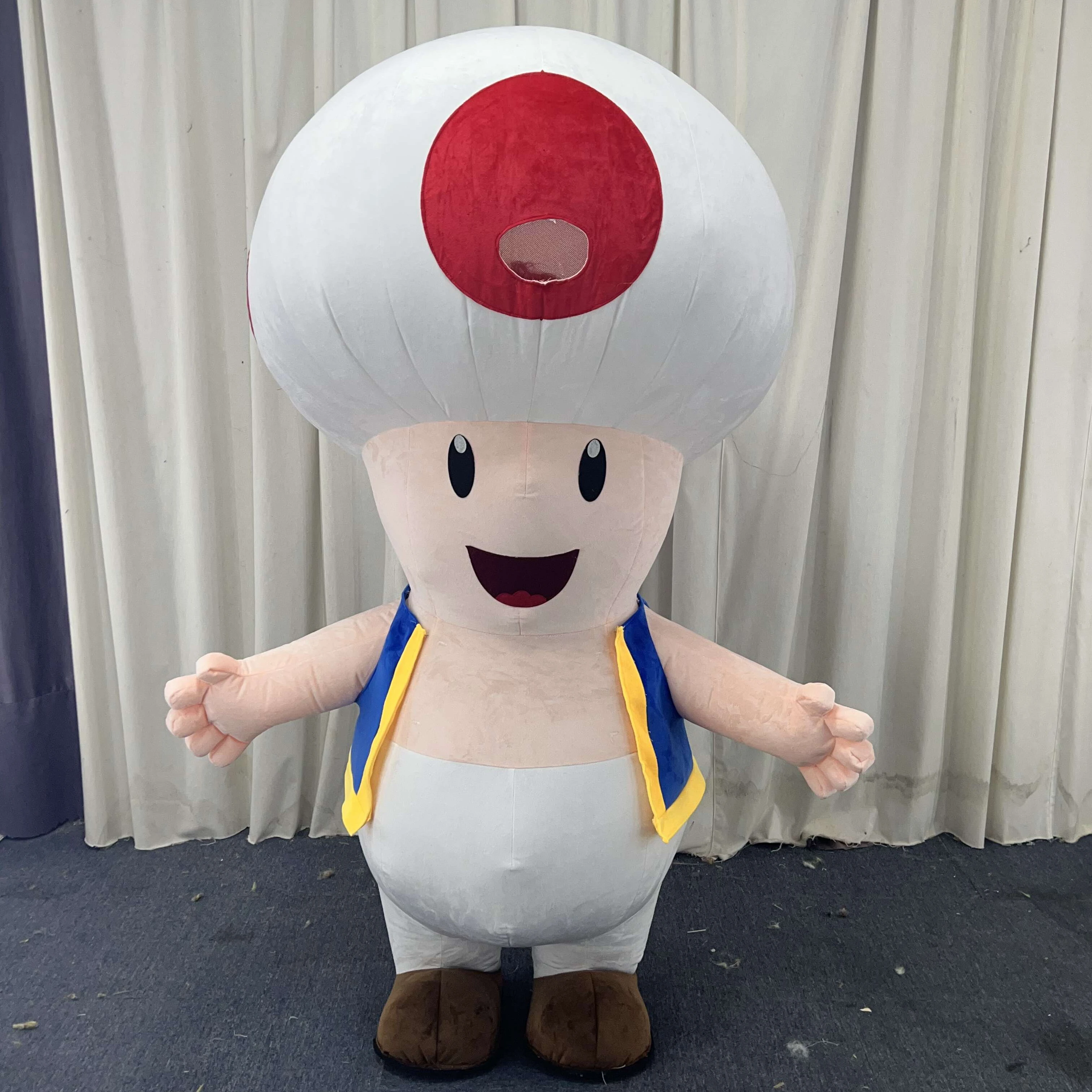Custom Christmas Stuffed Walking Inflatable Mascot Costume Mushroom Toad Costume for Adult