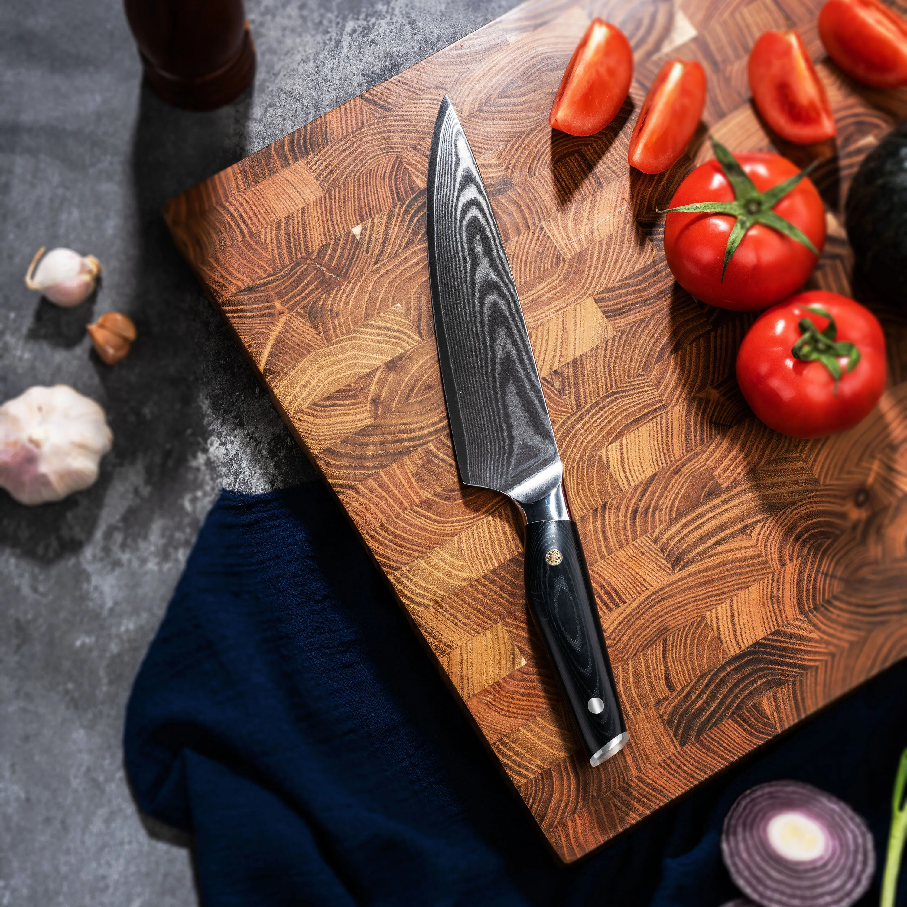 JJ 67-Layer VG10 Damascus Stainless Steel Japanese Chef Knife Set 8-Inch Kitchen Knives for Cutting Meat Metal Material