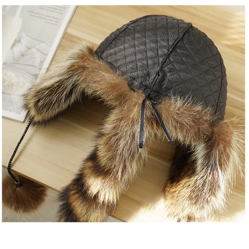 Chapka En Fausse Fourrure Raton Laveur - Bonnet Hiver Chaud Avec Queue | Parent-Enfant, Ski, Snowboard