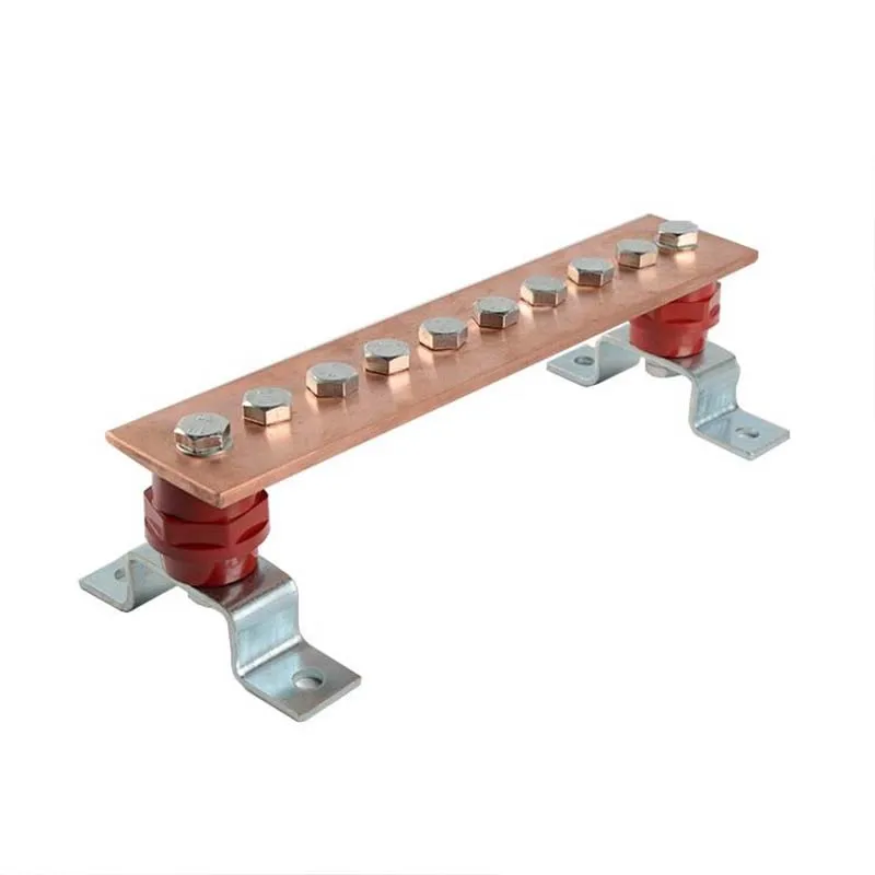 Custom Copper Grounding Busbar for Earthing Solid Copper Busbar Electrical Bus Bar 200A-1000A Busbars
