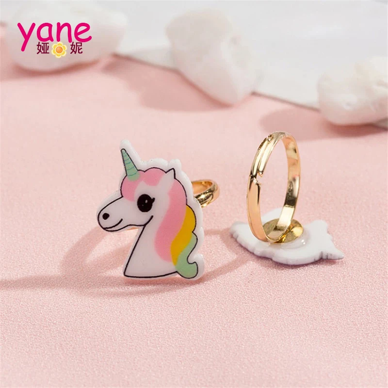 Unicorn Fancy Rings Alloy Boxed Fashion Birthday Party for Girls