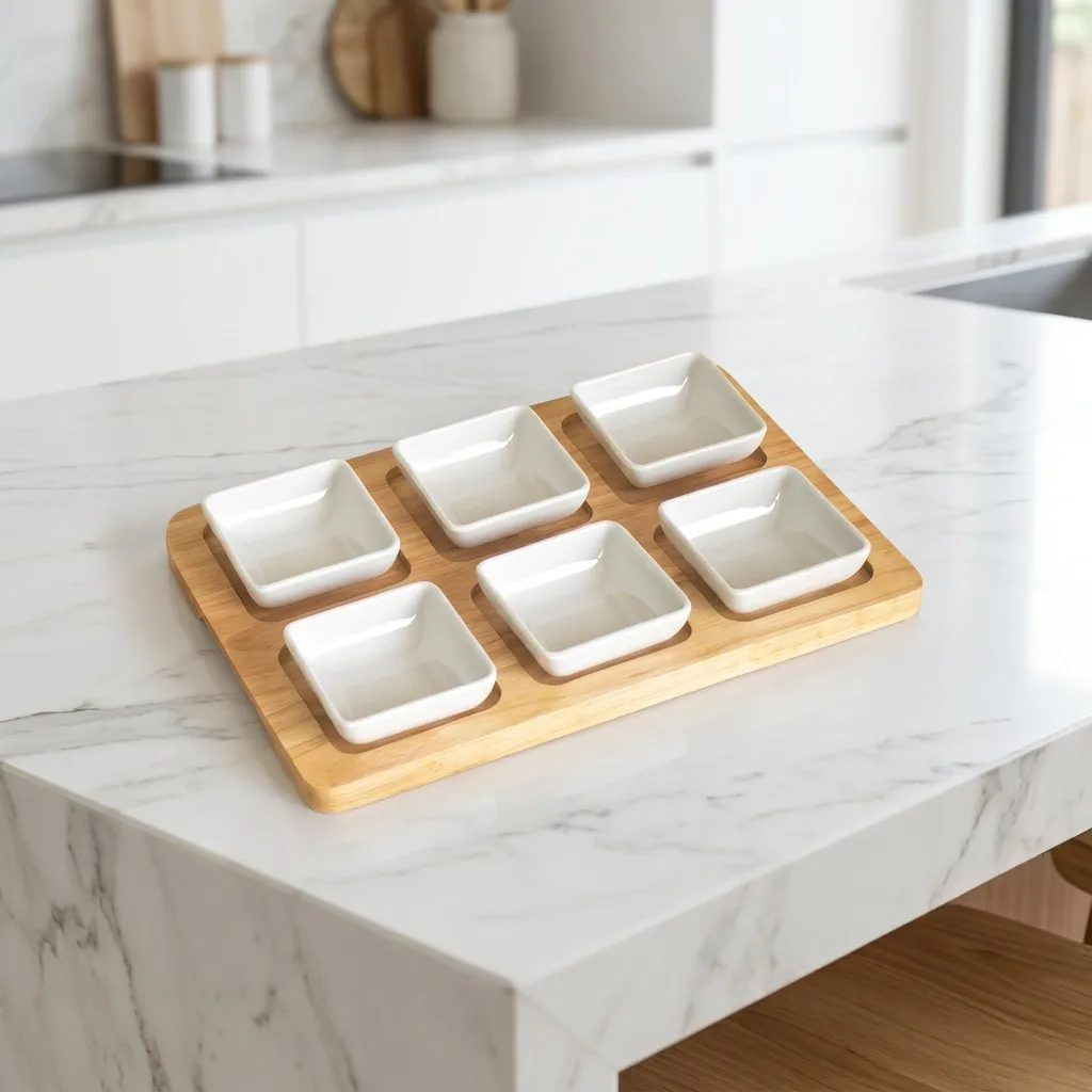 Wit modern minimalistisch milieuvriendelijk vierkant bord klein saus- en kruidenbord magnetronveilig vaatwasmachinebestendig voor hotels groothandel