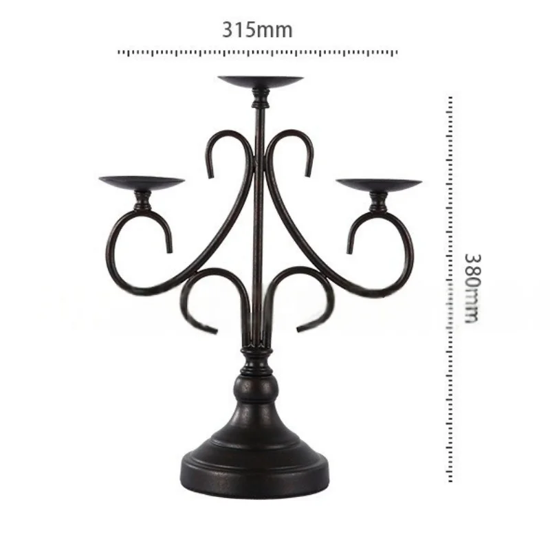 Metal 3 Arms Candlestick Candelabrum 3 Branches Taper Scented Candle Holders Candelabra for Dinner Wedding Home Decoration