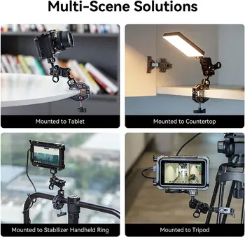 Smallrig Crab-Shaped Clamp with 1/4"-20, 3/8"-16 Threaded Holes Payload 7.7lbs/3.5kg for Most Photographic Accessories -3755 product image