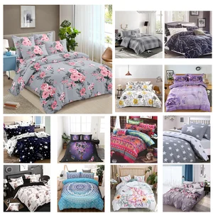 Polyester Bedroom Quilt Cover Fashion Printed Woven Luxury King Queen Size Sheet Duvet Cover Bedding Set
