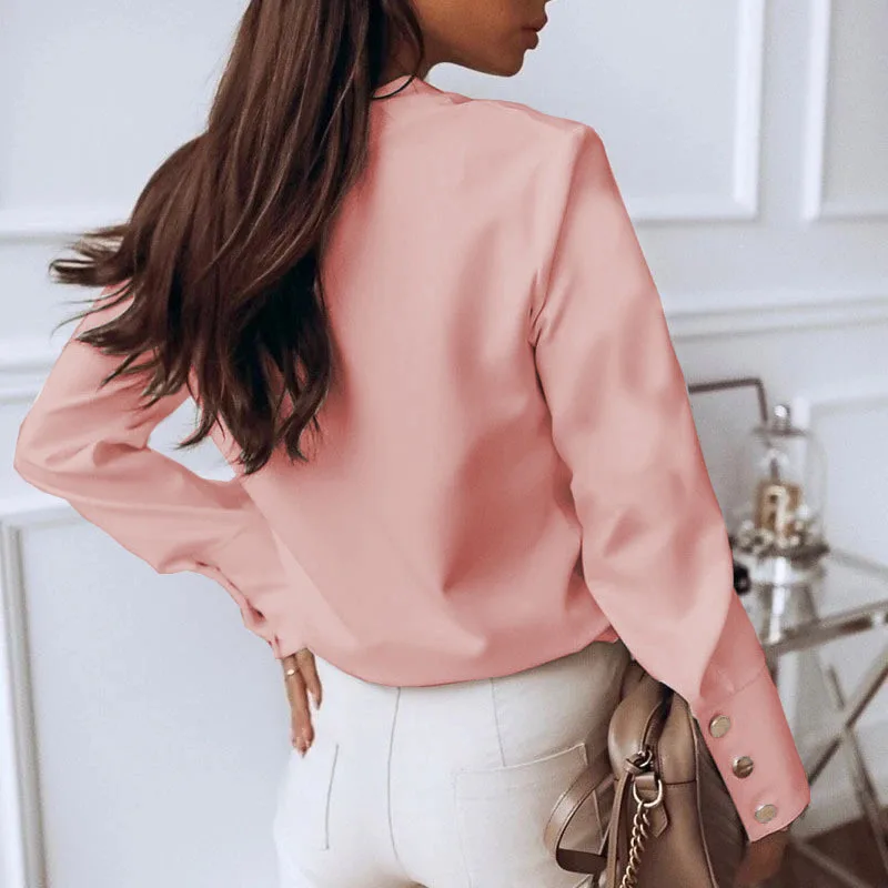 TO251 Jaloda new 2021 ladies Long sleeve blouses shirts casual korean style elegant blouse women ladies office