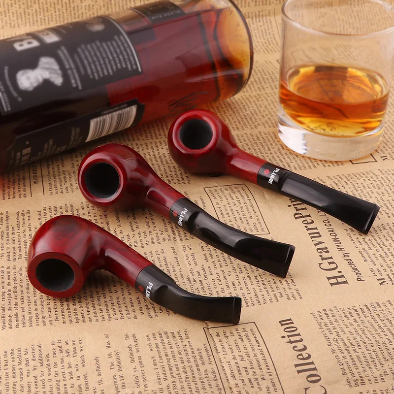 Futeng Unique New Design Wood Pipe Smoking Good Workmanship Red Wooden Smoking Pipe ForTobacco
