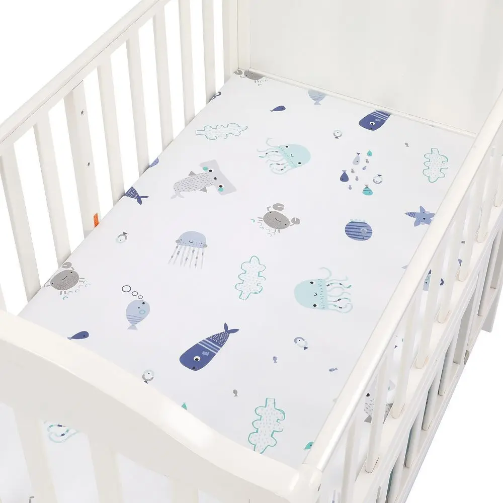 Hot sale baby crib bamboo cotton mattress protector waterproof