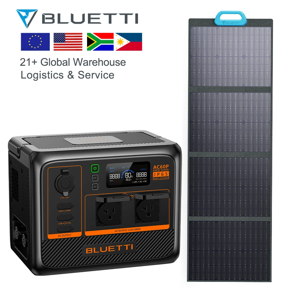 Bluetti 504Wh Universal Socket Mobile IP65 Waterpoof Quiet Expandable Portable Power Station