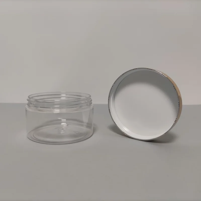 Wholesale Cosmetic Food Packaging 100ml 150ml 200ml 300ml 500ml Amber Black Pet Plastic Cosmetic Cream Jar With Lid