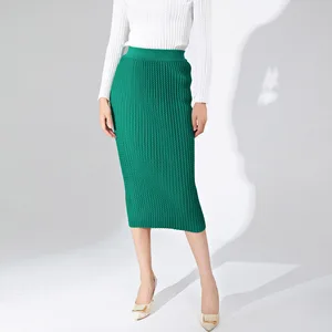 2025 Latest Vintage-Style High Waist A-Line Skirt Fashion Pleated Straight Slim Fit Elastic Natural Waistline Western Design
