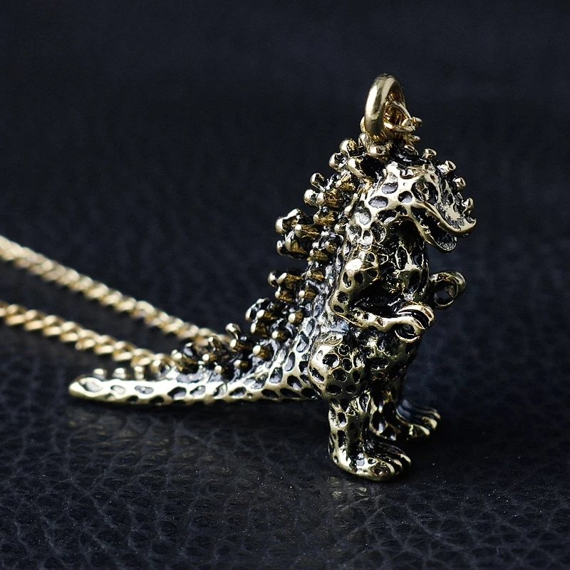 Ciondolo Godzilla Leggendario In Argento 925 Con 527 Diamanti Simulati 7.20 Ct - Uomo