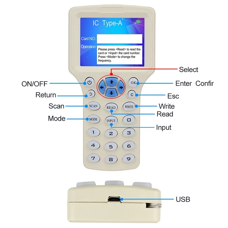 NFC Card Copier Duplicator 10 Frequency Programmer Card RFID Reader Writer