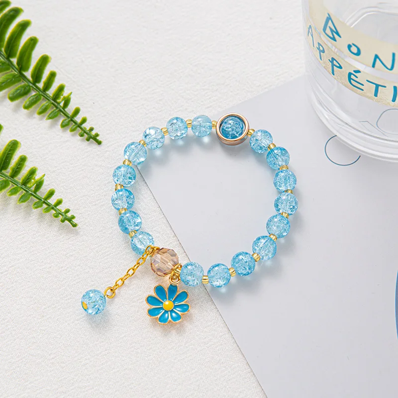 2025 New Summer Ladies Bead Bracelet with Sunflower Charm
