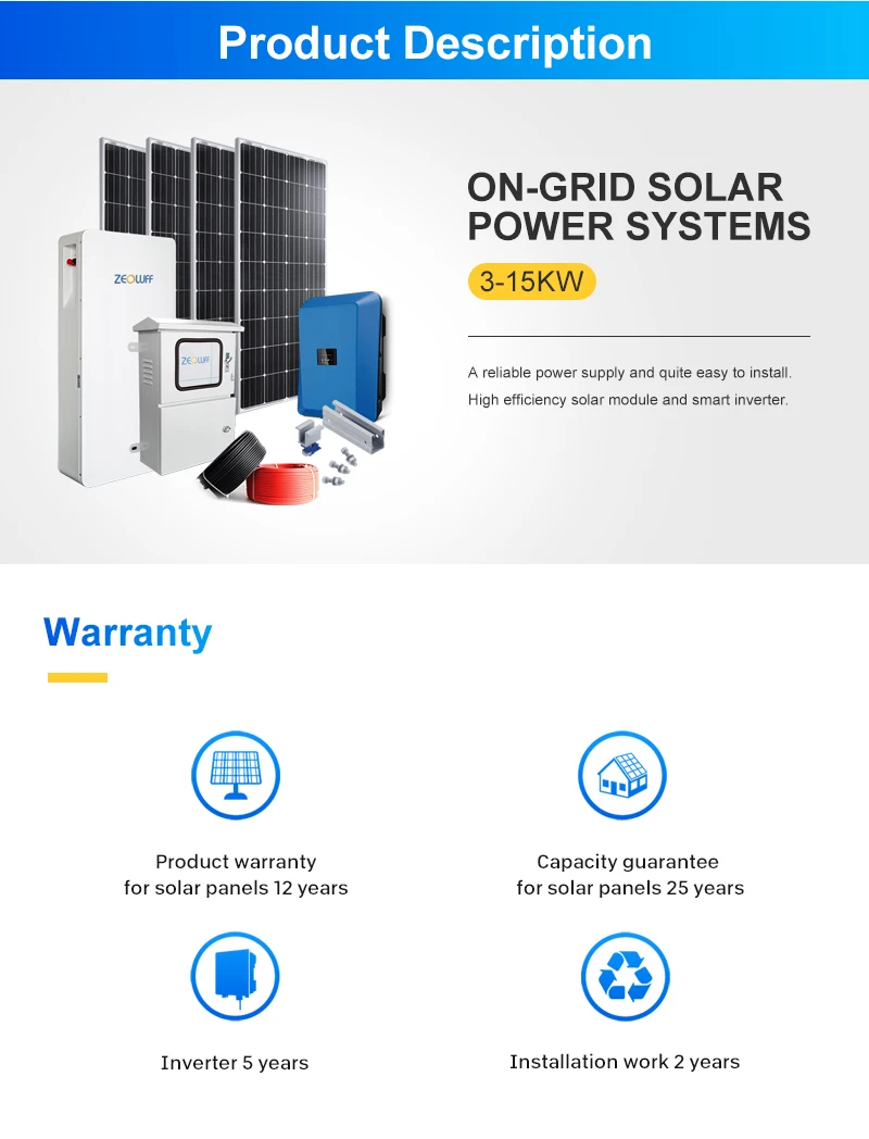 Complete Set Solar Power System 5KW, 7 KW, 10KW, on Grid Residential ...