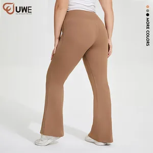 4XL Plus Size Flared Pants Gym Workout Bell Bottom Sportswear Wide Leg Women Fitness Yoga Leggings