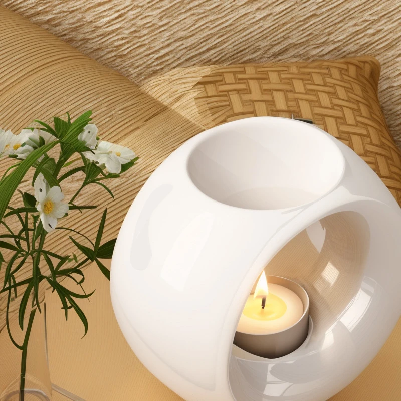Home Decoration Porcelain Ceramic Tealight Wax Warmer Scented Oil