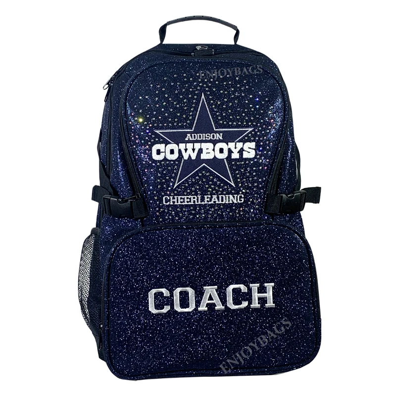Navy Blue Cheer Backpacks All Star Cheerleading Deep Bule Backpack Custom  Cheer logo Cheer Drak Blue Bag Girl Bags