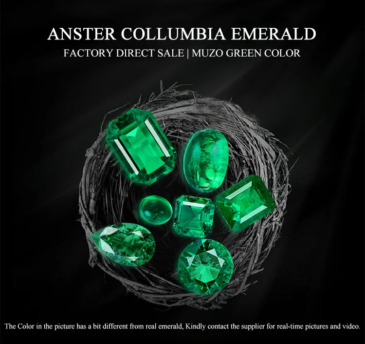 Anster Gem Rectangle Shape Emerald Cut Lab Created Hydrothermal Synthetic Green Emerald Buy