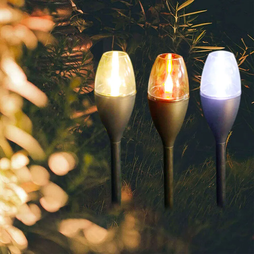 Solar Garden Flames Candle Lights Outdoor Landscape LED Torch Stake Lamp for Decoration Patio Pathway supplier