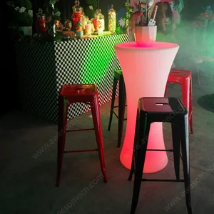 Modern Design Event Bar Furniture Luminous Lighting Slim Waist Bar Club Table Furniture New Design Colorful Table