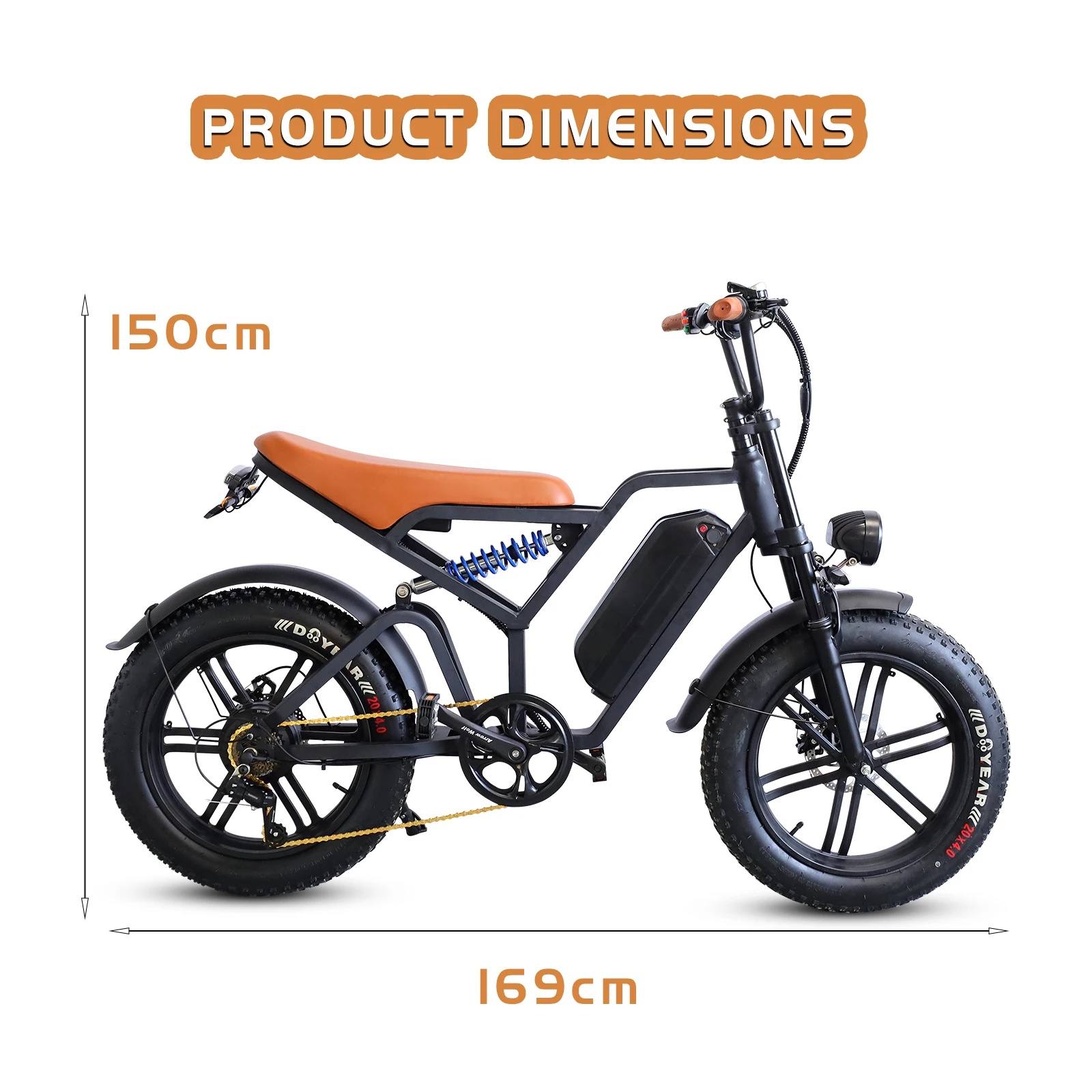 米国製1000W電動自転車、20インチ×4の大型タイヤ、48Vファット電動