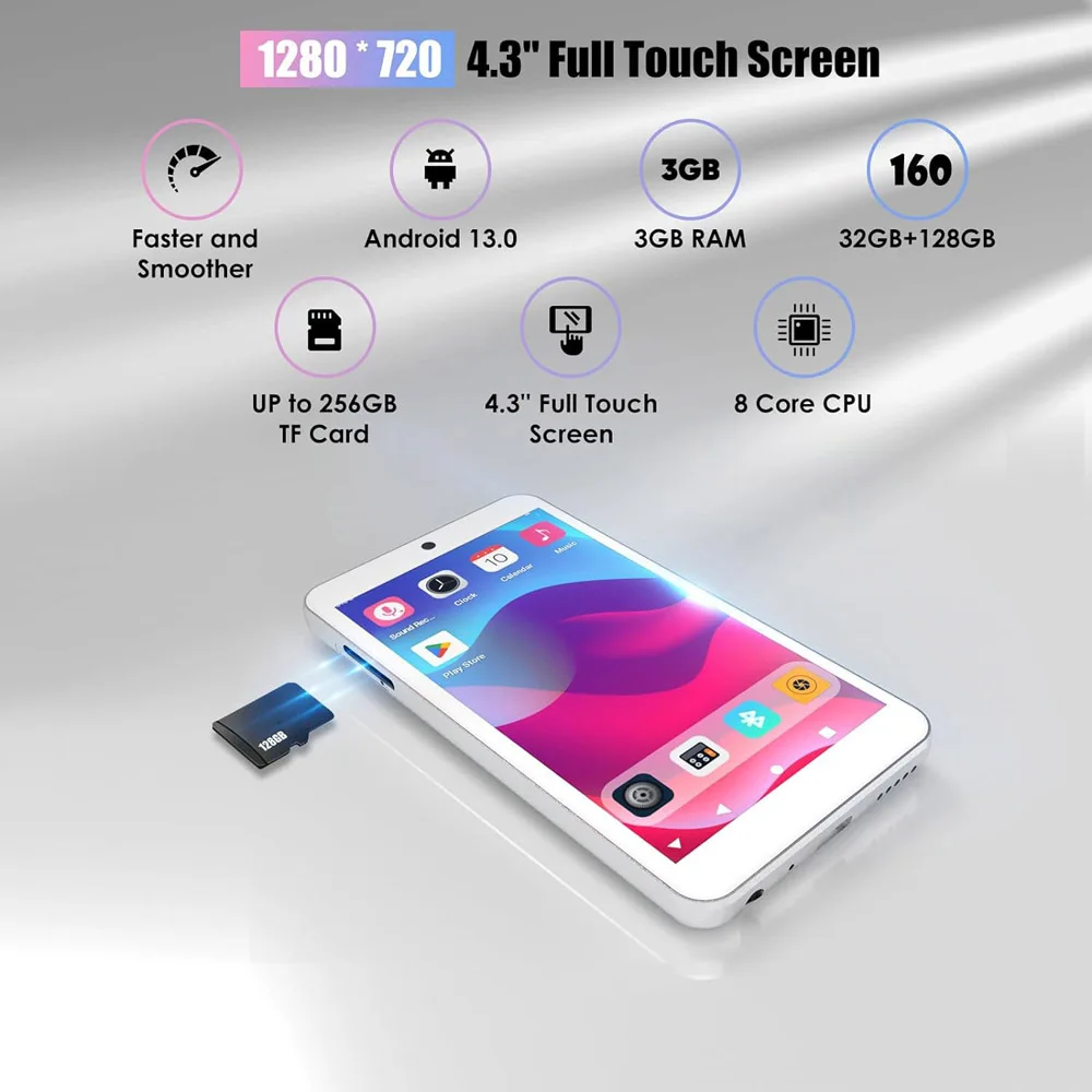 32GB Android WiFi MP4 Video Player with Camera Streaming Music & App Download Support Touch Screen Voice Recorder & FM Radio