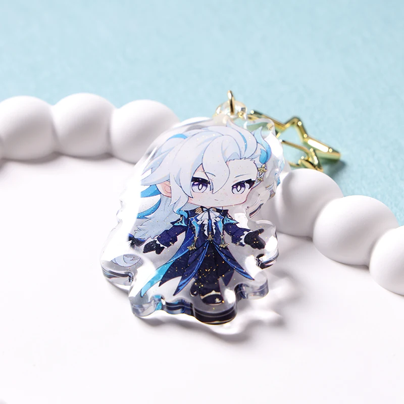 Großhandel Epoxidharz mit Glitzer, niedliche kawaii-glänzende Acryl-Schlüsselanhänger für Stern-Peripherie-Geschenke