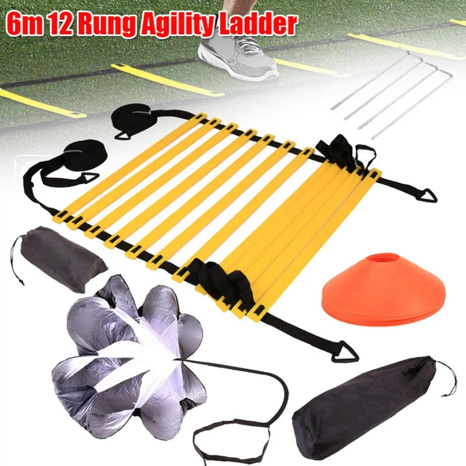 Ladder Parachute Sport Football Training Equipment Speed Agility Training Cones Set Kit For Soccer