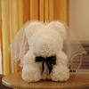 35cm naked bear-wedding dress style-pure white