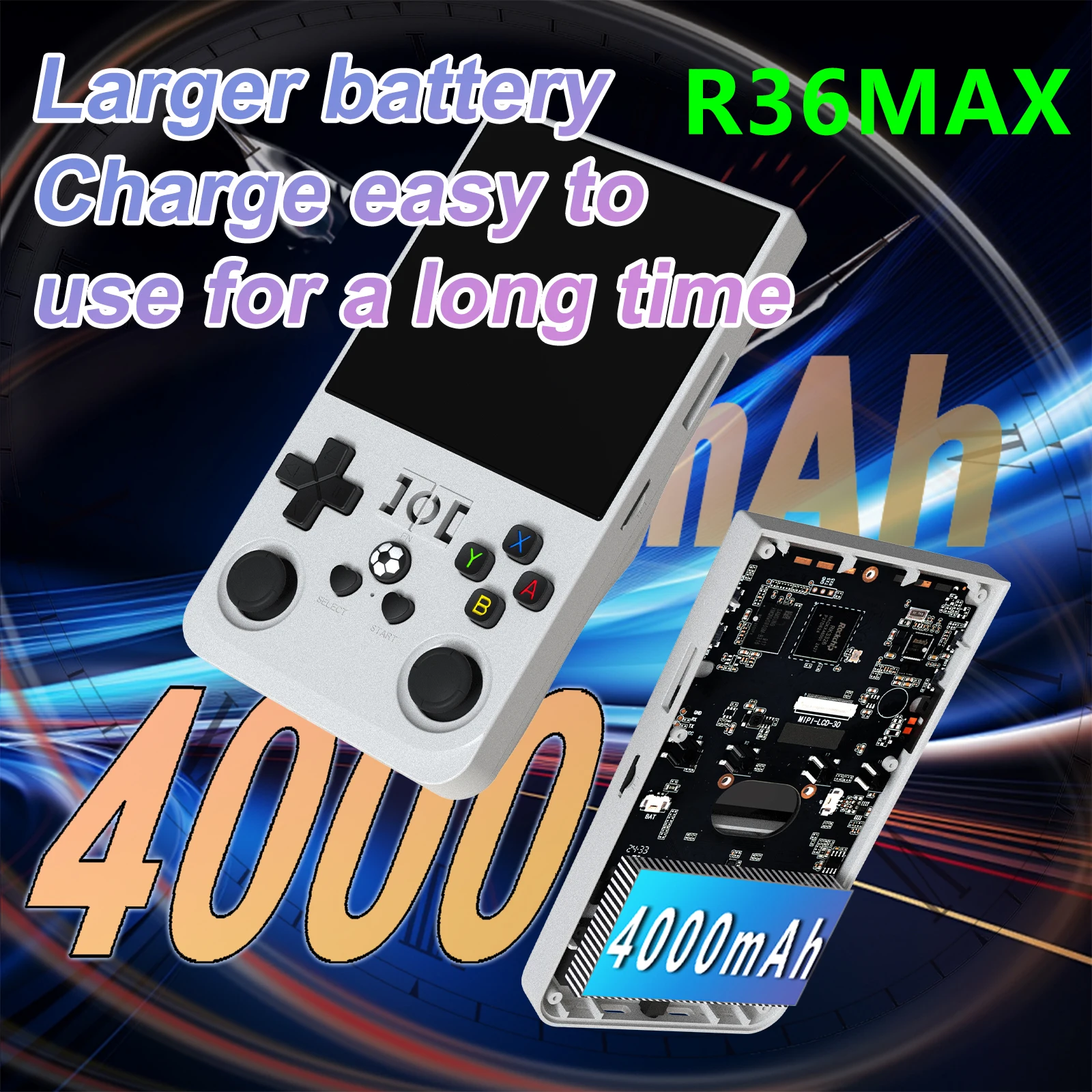 R36 MAXハンドヘルドレトロゲームコンソール3.5インチプレインストール