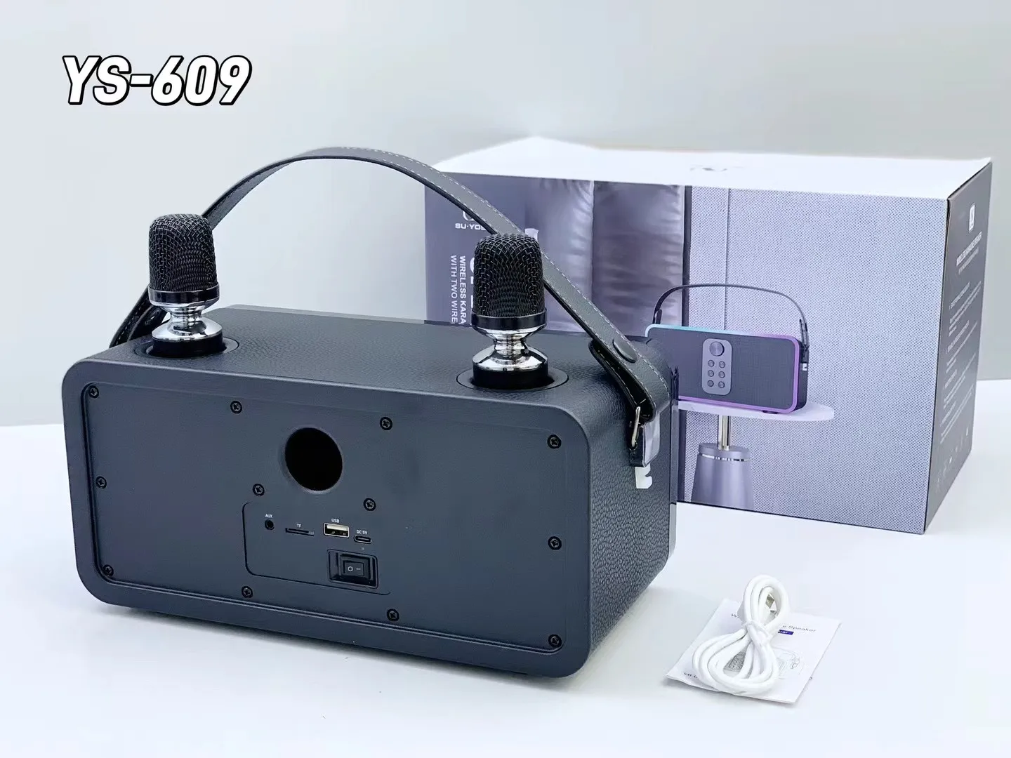 YLL Portable Bluetooth Karaoke Machine With 2 Wireless Mics - 60W Powerful Speaker For Parties