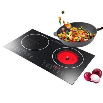 Portable Electric Double Stove 2200W Induction Cooker Double Burner Hot Plate Cooktop