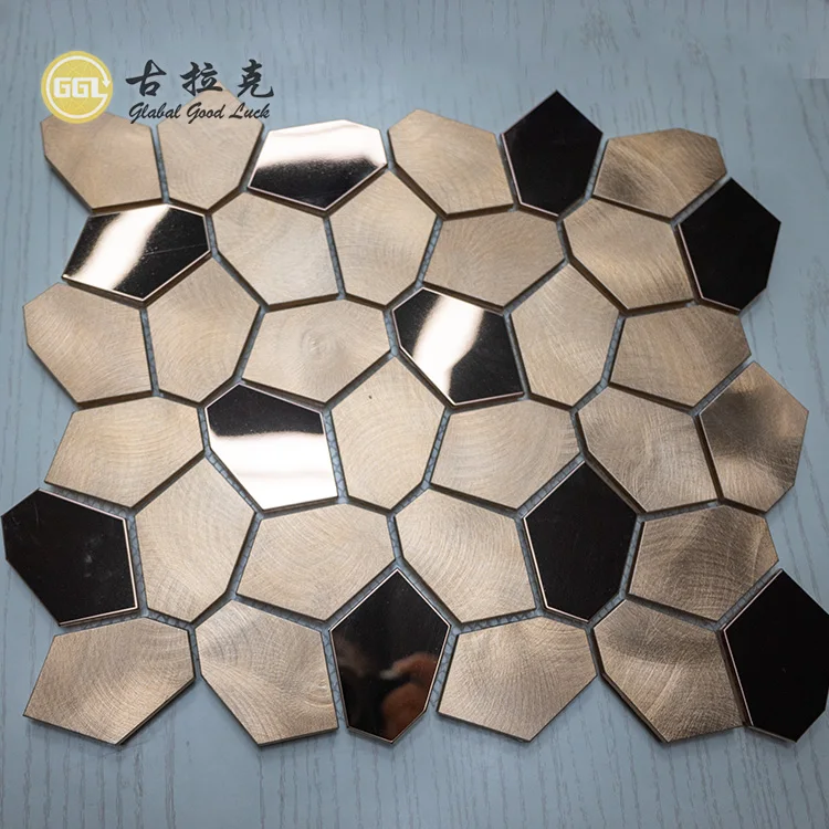 Antique Retro Bronze Metal Copper Tiles Mosaic Tile for High End Hotel Restaurant Wall Decoration supplier