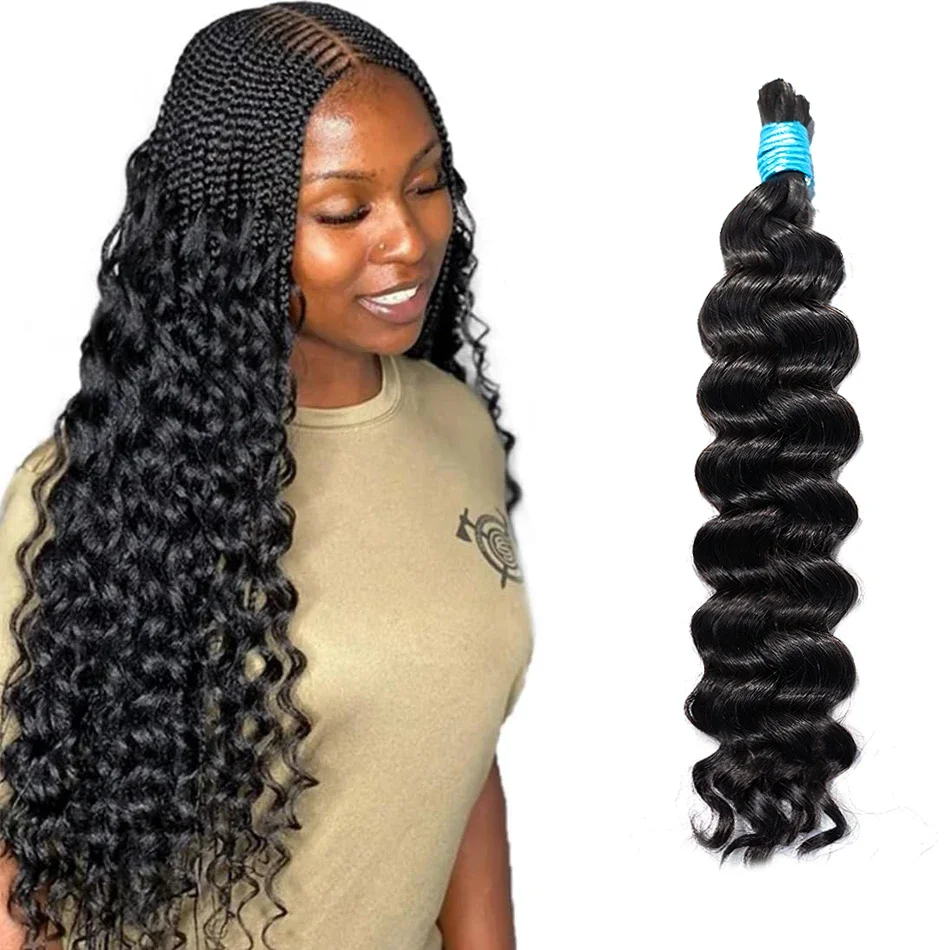 100% Virgin Human Hair Bulk Extension Loose Body Wave Bulk Weaving For Braiding Unprocessed No Weft Straight Deep Wave Hair Bulk_voghion.com