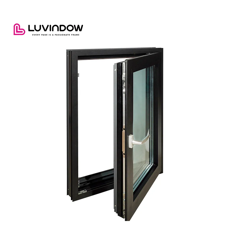 China Manufacturer's Advanced White Aluminum Windows Thermal Break Tilt Turn Double Glazed Low E Glass Louver Energy