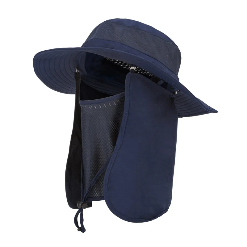 Outdoor UV Protection Sun Hats Couples Light String Bucket Fishing Bucket  Hat With Face and Neck Cover