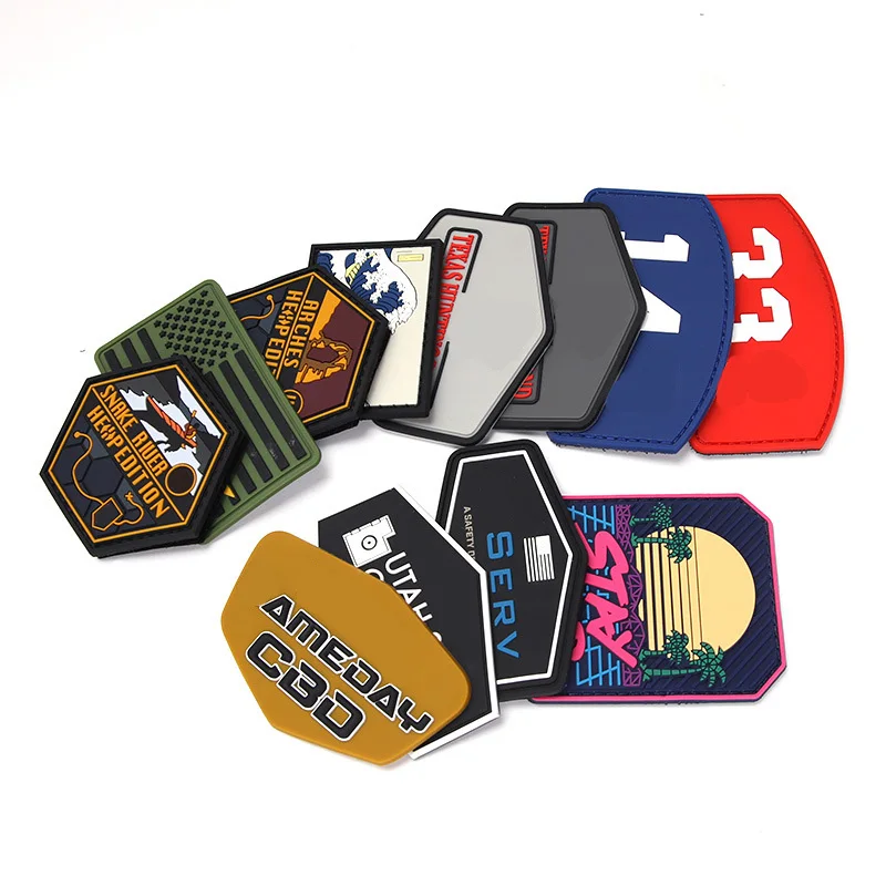 Customized Pvc Silicone Rubber Patch New Promotion Cute Shape Eco Friendly Durable Pvc Patch Velcroe Custom Logo Rubber Shoes