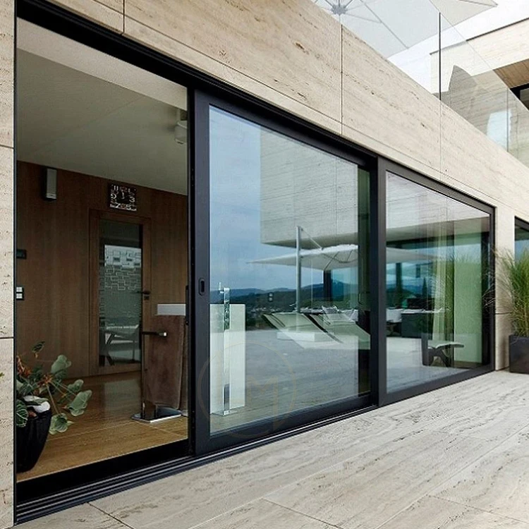 Hurricane Proof NFRC NOA AS2047 Standard Powder Coating Double Glass Automatic Sliding Doors Exterior