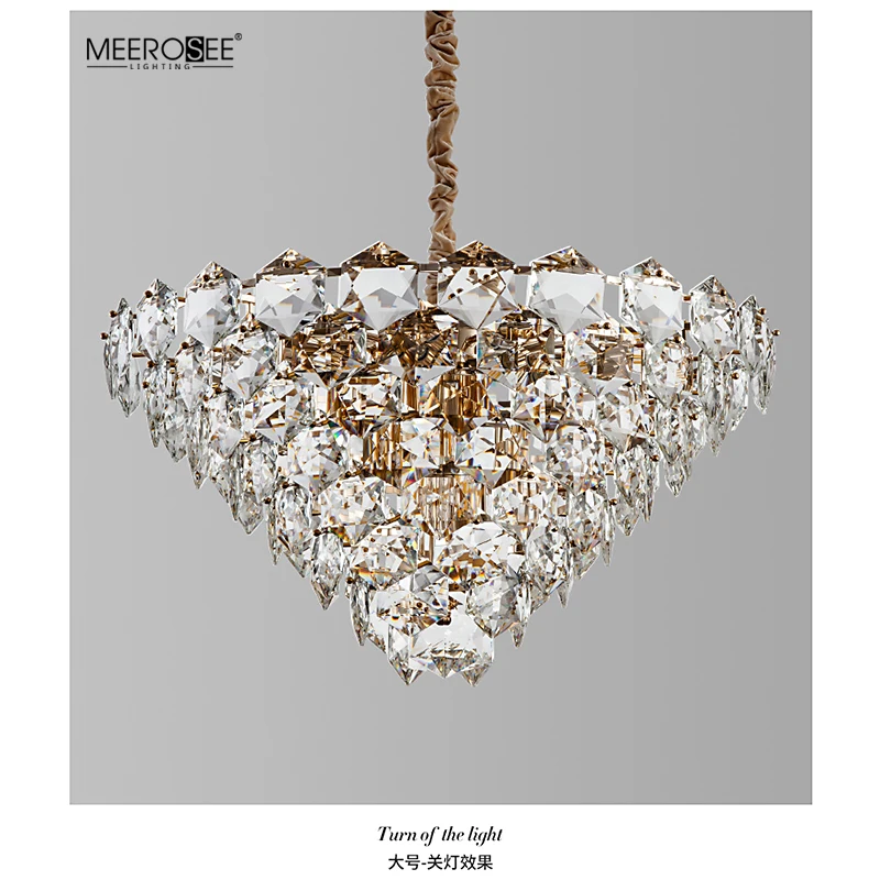 MEEROSEE Hexagram K9 Crystal Pendant Light Modern Chandelier Chandeliers Lamparas Chandeliers & Pendant Lights for Home MD86801