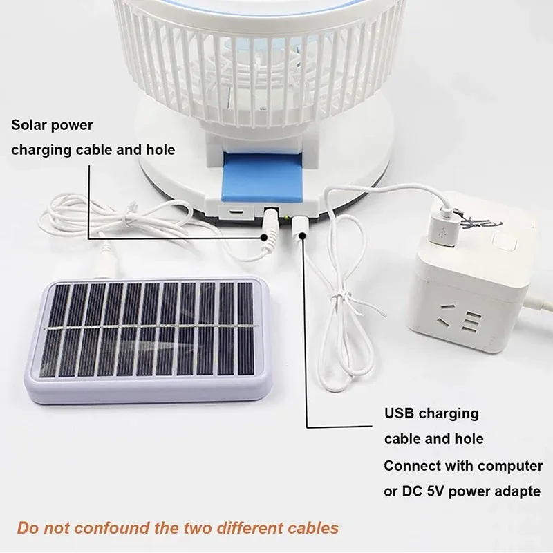 USB Mini Fan Home Desktop Portable Outdoor Cooling FanMultifunction Fan Foldable with LED Light Speed Adjustable